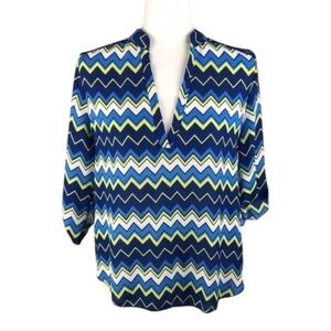 Wishful Park Multicolor V-Neck Blouse Size S